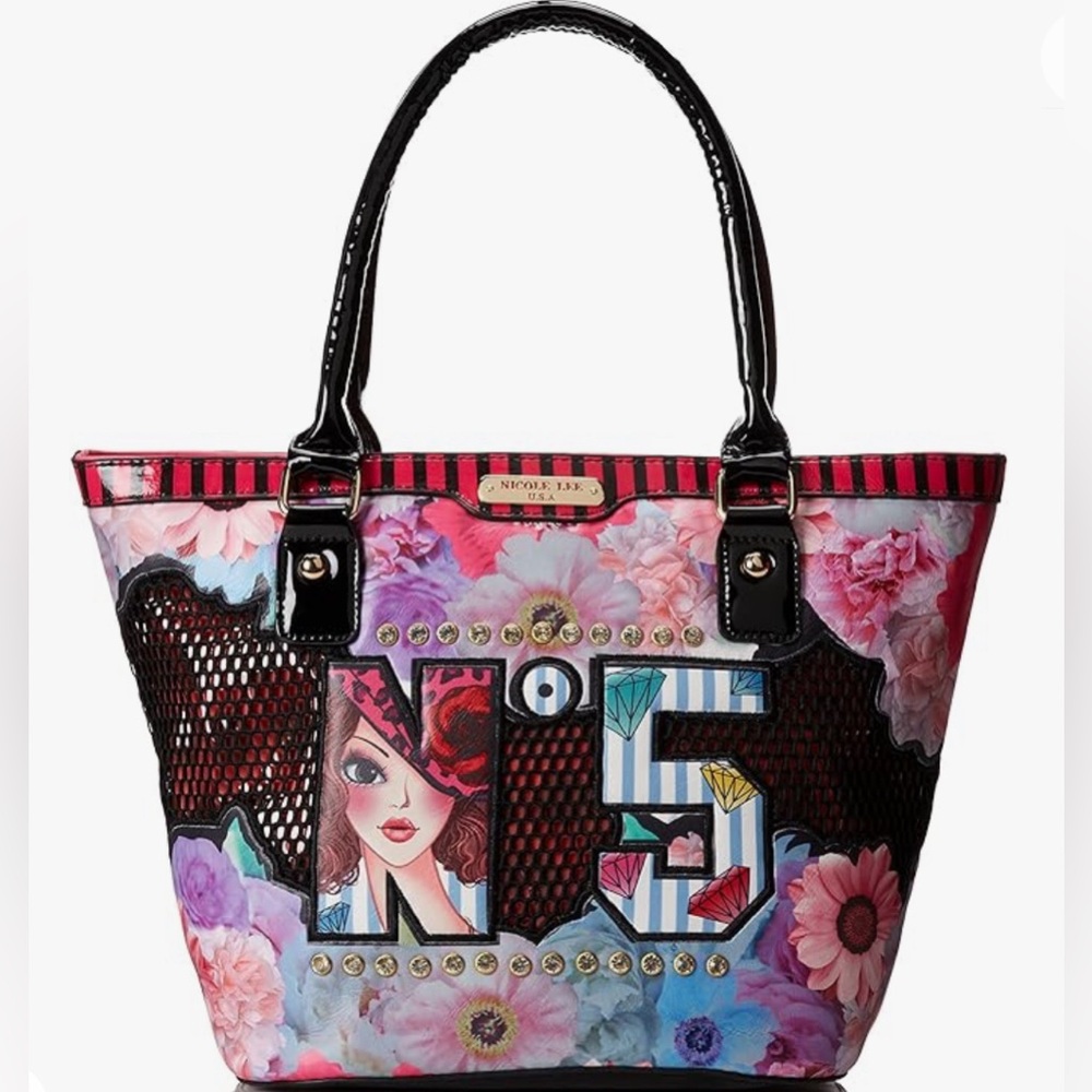 Nicole Lee USA No. 5 Artsy Tote Style Multicolor Handbag Purse